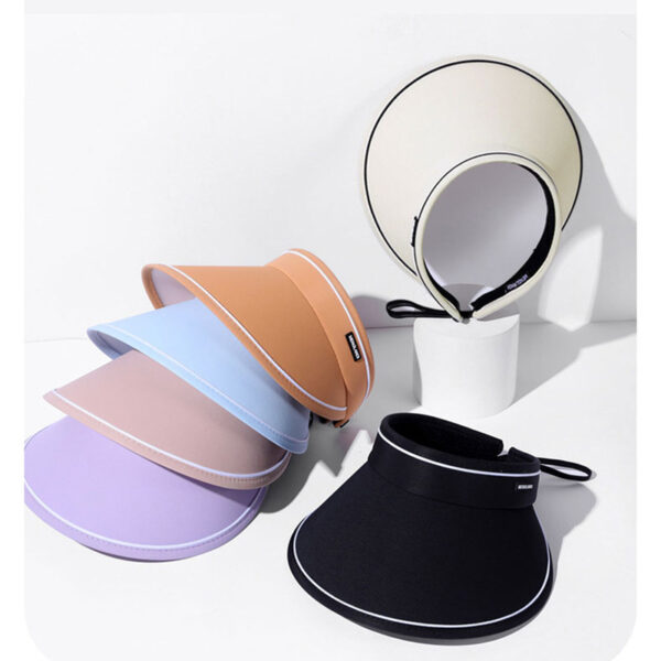 Wholesale Women's Visor Hat 2025 New Trendy Brand Face-Covering Cycling Wide-Brim Summer Sunshade Open-Top Beach Sun Hat