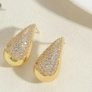 14K Real Gold Long Water Drops