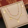 Wholesale Fashion Commute Cross Heart Shape Stainless Steel Plating 18K Gold Plated Layered Necklaces