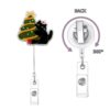 Wholesale Forest-themed Black Cat Christmas Gift Creative Retractable Badge Clip Easy-Pull Buckle