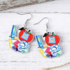 oly-2297d1b8d9a3253c893b8fdf7b577024 Wholesale Cross-border New School Season Pencil Apple Rainbow Love Ruler Pendant Earrings Acrylic Back-to-school Season Earrings