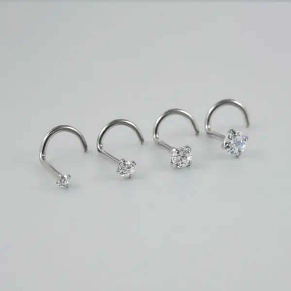 Wholesale 1 Piece Nose Rings & Studs Casual Hawaiian Tropical Geometric G23 Titanium Inlay Zircon Nose Rings & Studs Nose Pin