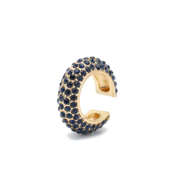 Wholesale 1 Piece Exaggerated Shiny C Shape Inlay Copper Rhinestones Ear Cuffs