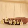 Wholesale Vintage Style Simple Style Human Copper Plating Inlay Shell Zircon 14k Gold Plated Pendant Necklace