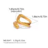 Wholesale PVD Coated Real Gold Plated 18K Gold Geometric 304 Stainless Steel Casual Classic Style Waterproof Non Tarnish Open Rings