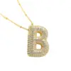 Copper Gold Plated IG Style Korean Style Plating Inlay Letter Zircon Pendant Necklace