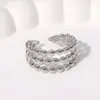 Wholesale PVD Coated Real Gold Plated 18K Round Dots Solid Color Lines 304 Stainless Steel IG Style Modern Simple Waterproof Non Tarnish Open Rings