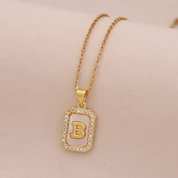 Wholesale Jewelry Cute Romantic Letter 304 Stainless Steel Copper Cable Chain Pendant Necklace