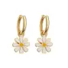 Women's Cute Fashion Flower Copper Artificial Gemstones Earrings Necklace