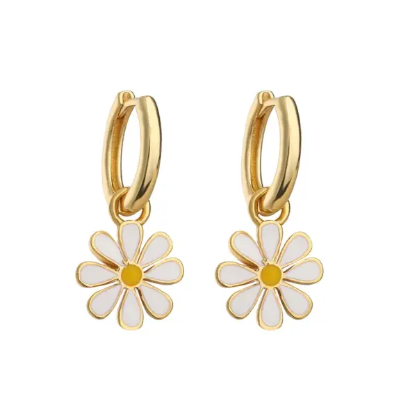 Women's Cute Fashion Flower Copper Artificial Gemstones Earrings Necklace