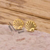 Wholesale Ins Style Cross-Border New Stainless Steel Cut 18K Gold Plated Geometric Asymmetrical Stylish Seaside Beach Shell Earrings