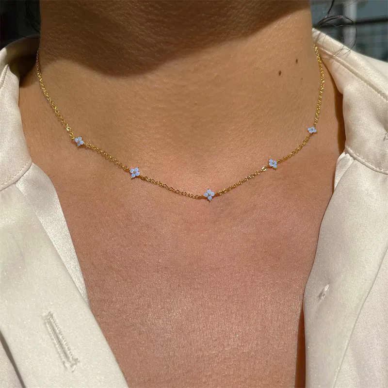 Wholesale Copper Plated Flower Copper Brass Necklace