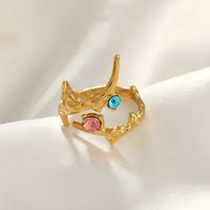 Golden AB Diamond Ring