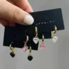 Wholesale 1 Pair Elegant Heart Shape Plating Inlay Copper Zircon Gold Plated Earrings