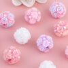 Wholesale Cross-border pearl rose luminous flower ball can wear straight hole beads DIY mobile phone chain key chain bag chain accessories