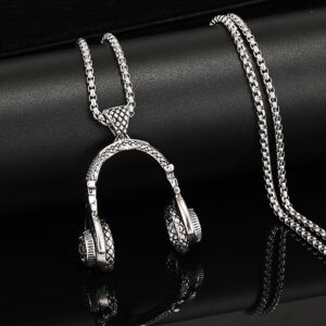 oly-22d1007587f808bf80036af02e90a483 Wholesale Europe and the United States cross-border explosions rock music headphones pendant necklace jewelry men hip-hop titanium steel long sweater chain