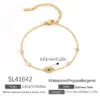 Wholesale Ins Style 304 Stainless Steel Four-Leaf Clover Heart Inlaid Diamond Starfish Evil Eye Minimalist Style Light Luxury Vacuum Electroplated 18K Real Gold Bracelet