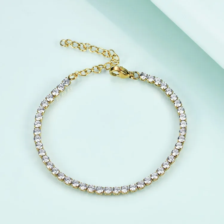 Wholesale Ion Plating (IP) Real Gold Plated Round 304 Stainless Steel Simple Style Waterproof Non Tarnish 304 Stainless Steel Bracelets