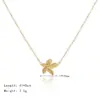 PVD Coated Real Gold Plated 18K Gold Flower 304 Stainless Steel Waterproof Non Tarnish 304 Stainless Steel Pendant Necklace