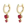 Wholesale 1 Pair Elegant Lady Heart Shape Plating Inlay Copper Zircon 18k Gold Plated Drop Earrings