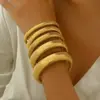 Wholesale Ion Plating (IP) Real Gold Plated Geometric 304 Stainless Steel Elegant Hip-Hop Streetwear Waterproof Non Tarnish 304 Stainless Steel Wristband