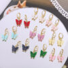 Wholesale Korean version of new earrings fashion color acrylic butterfly earrings earrings small fresh sweet colorful earrings earrings