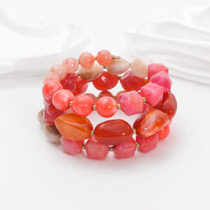 Red irregular beaded bracelet