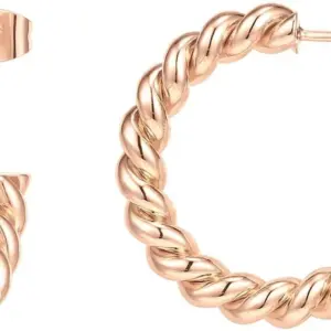 Three-Line Twisted C- Type 25mm Earrings Ms-024