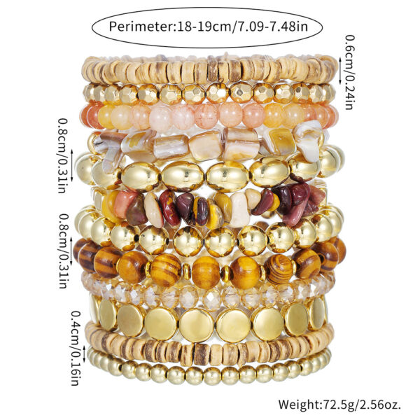 Wholesale Vintage 12 Bohemian Style Beach Bracelet suit European and American Fashion Handmade Beaded Stacked Bracelet for Women