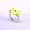 Wholesale Retro Devil's Eye Copper Gold Plated Glass Stone Open Ring 1 Piece