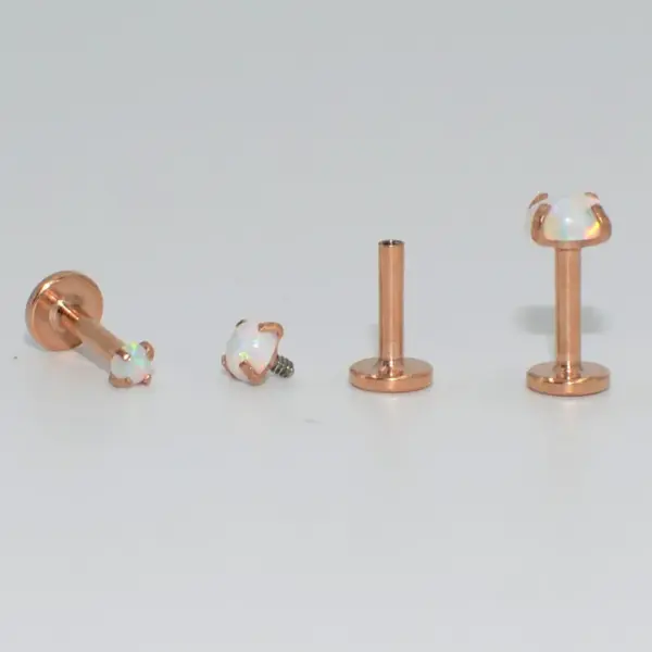 1 Piece Lip Rings Fashion Geometric 304 Stainless Steel Synthetic Opal Zircon Inlay Synthetic Opal Zircon 18K Gold Plated