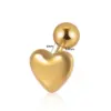 Wholesale 1 Piece 304 Stainless Steel Stone-Free Vacation Simple Style Roman Style Belly Rings Solid Color Gold Steel Color Red Heart Ion Plating (IP) 18K Gold Plated Ear Cartilage Rings & Studs Belly Rings Tongue Rings