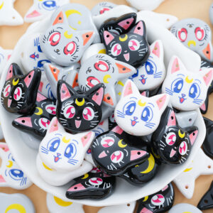 Wholesale 10pcs Cat Acrylic Beads with Beads OLY Exclusive