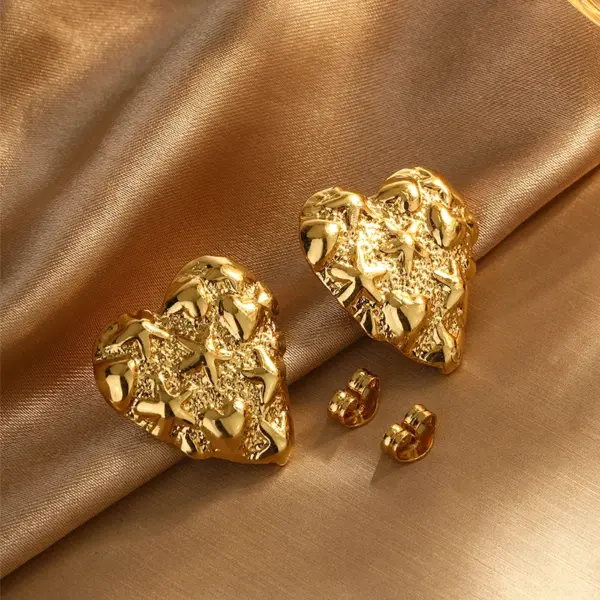 Wholesale 1 Pair Elegant French Style Commute Star Heart Shape 304 Stainless Steel Imitation Gold Electroplating Ear Studs