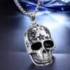 Wholesale 2023 European and American domineering stars skull necklace men's titanium steel personality ghost pendant punk stainless steel accessories