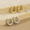 Wholesale PVD Coated 18K Gold Plated Geometric 304 Stainless Steel Simple Style Waterproof Non Tarnish Earrings Ear Studs