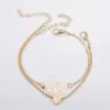 Fashion Heart Shape Flower Alloy Titanium Steel Plating Artificial Pearls Rhinestones Women'S Bracelets