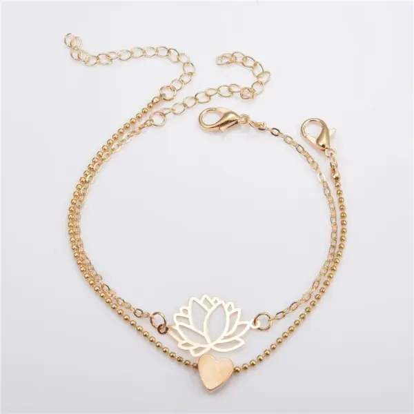 Fashion Heart Shape Flower Alloy Titanium Steel Plating Artificial Pearls Rhinestones Women'S Bracelets