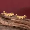 Wholesale 1 Pair Fashion Leaves Hollow Out 304 Stainless Steel Gold Plated Stainless Steel Earrings