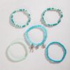 oly-2300d891449eea3f6a5fa3aad6328e21 Wholesale holiday style bohemian beaded stacked anklet starfish turtle shell pendant anklet five-piece set for women