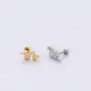 1 Piece Ear Cartilage Rings & Studs Fashion Eye 316L Stainless Steel Copper Plating Inlay Zircon