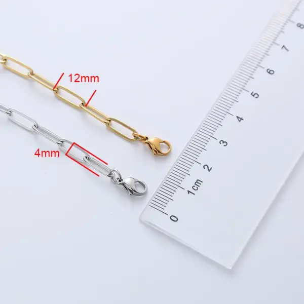Wholesale PVD Coated 18K Gold Plated Geometric 304 Stainless Steel Simple Style Waterproof Non Tarnish 304 Stainless Steel Necklace