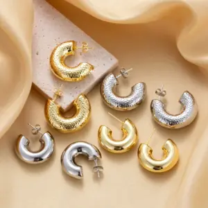 Wholesale 1 Pair Nordic Style French Style Simple Style C Shape Copper Ear Studs