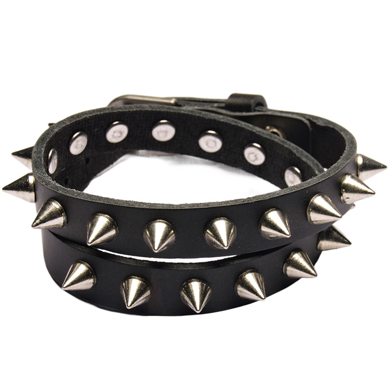 Wholesale bracelet inted rivet retro irregular winding leather bracelet