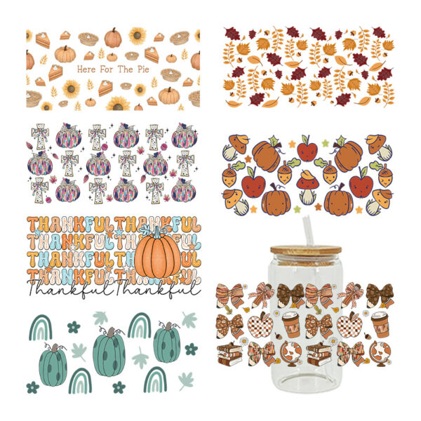 Wholesale Uv Transfer Sticker Glass Cup 16oz Cup UV DTF Wraps