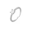 Wholesale Fashion Micro-inlaid Zircon Peach Heart Row Diamond 18k Gold-plated Copper Ring