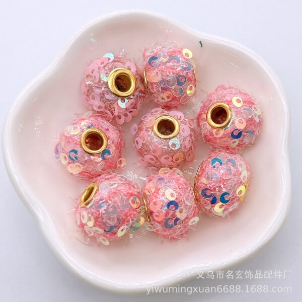 Wholesale Pom-pom balloon pom-pom through hole sequin spacer bead