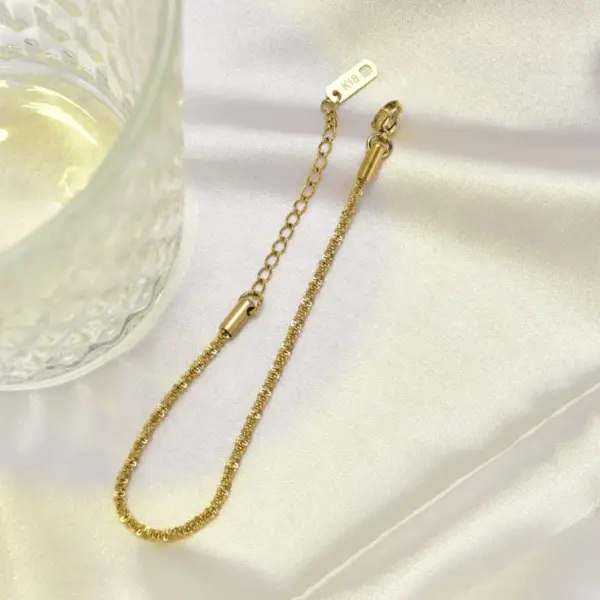 Wholesale Heart 304 Stainless Steel Titanium Steel Waterproof Non Tarnish No Inlaid PVD Coated Real Gold Plated 18K Gold Rose Gold Plated Women'S Anklet