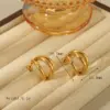 1 Pair Simple Style Classic Style C Shape Plating 304 Stainless Steel 18K Gold Plated Ear Studs