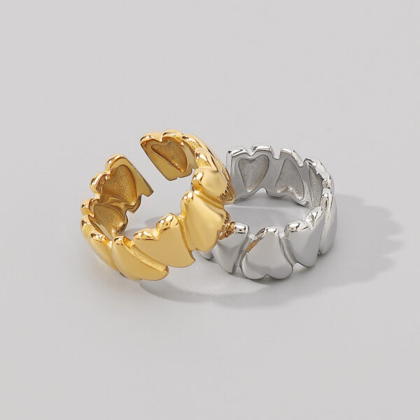 Wholesale ZR0239 cross-border hot sale stainless steel irregular love ring Mother's Day retro personalized simple open ring